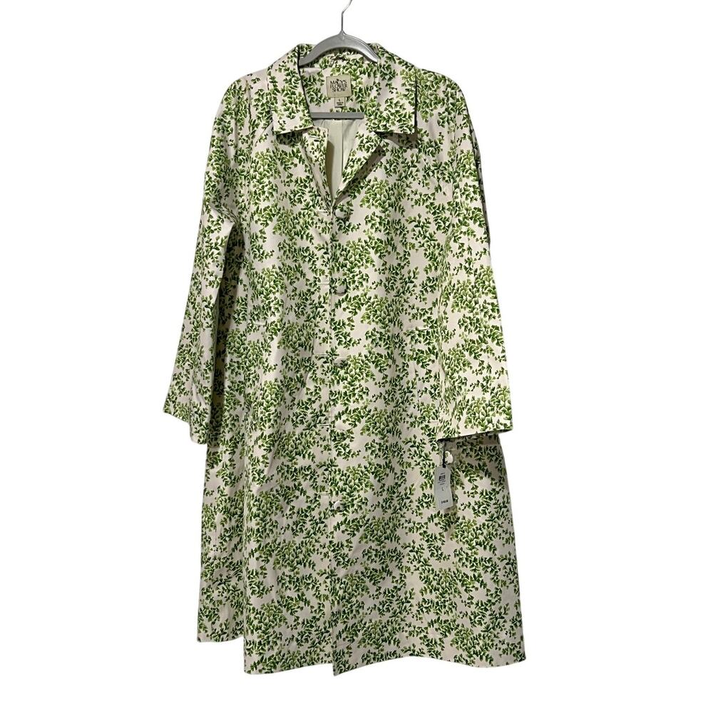 Macy's Green Floral Trench Coat
